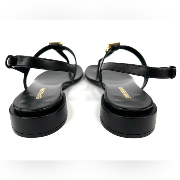 BURBERRY Emily TB Logo Slingback Thong Monogram Leather Sandal EU 36 - US 6 - Picture 7 of 14
